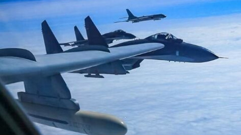 中国空军轰-6K、苏-35等多型战机战巡南海